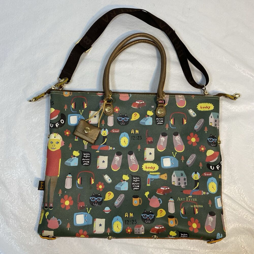 Brera Italy Tote Shoulder Bag Novelty Print
